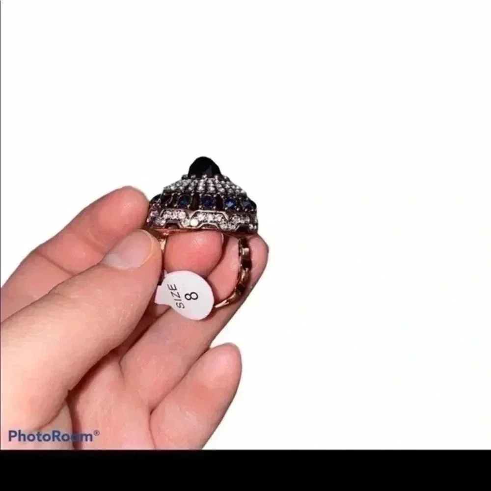 Vintage style crystal antique ring 8